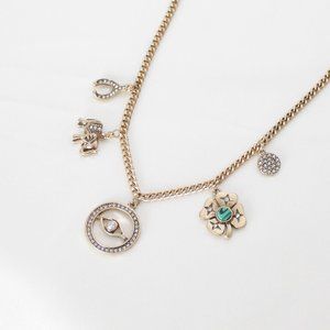 Evil Eye Elephant Clover Lucky Charm Talisman Neck